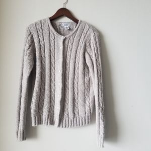 Jennifer Moore Gray Acrylic Knit Cardigan